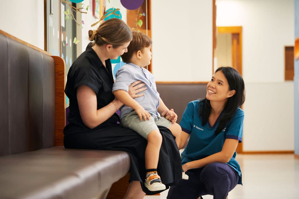 child being welcomed to child health services at IMC Health